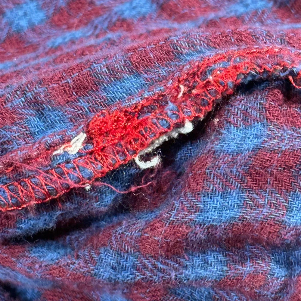 Free People Magical Plaid Embroidered Floral Button Down Shirt Small Flannel GUC